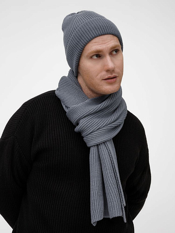 Шарф Nobilis Mono, серый (стальной) - рис 8.