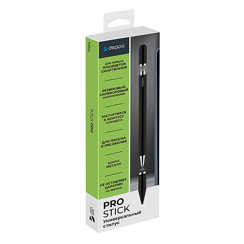 Стилус универсальный Pro Stick для планшетов и смартфонов, черный, Deppa - рис 9.