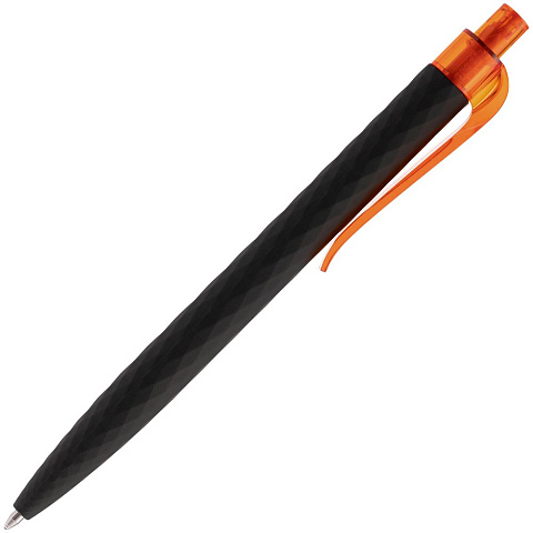 Ручка шариковая Prodir QS01 PRT-P Soft Touch, черная с оранжевым - рис 3.