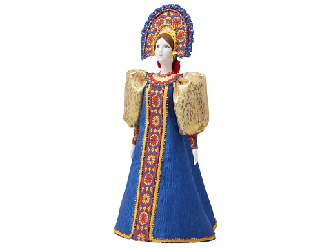 Подарочный набор: кукла фарфоровая, крем-мед, синий - рис 6.