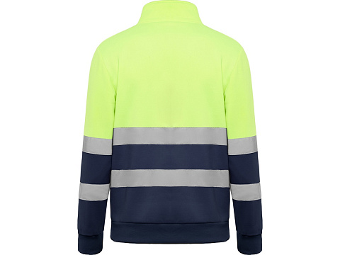 Свитшот ворот на молнии Spica, нэйви/неоновый желтый - рис 2.