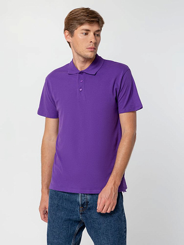 Рубашка поло мужская Summer 170, темно-фиолетовая - рис 6.