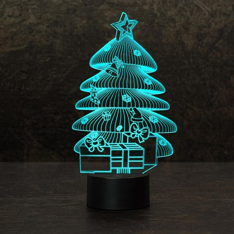 3D светильник Ёлка с подарками - рис 3.