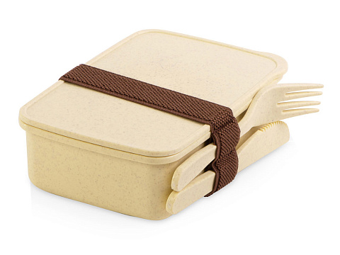 Набор с термокружкой, блокнотом, ручкой и ланчбоксом Refreshment, голубой - рис 9.