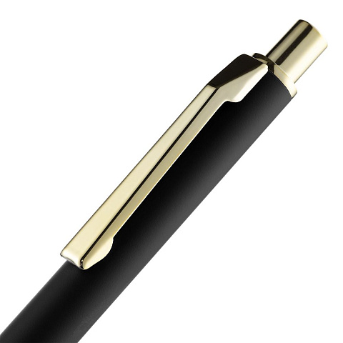 Ручка шариковая Lobby Soft Touch Gold, черная - рис 6.