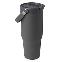 Термостакан Bronx объемом 900 мл из меди и переработанной нержавеющей стали, сертифицированной по стандарту RCS, с вакуумной изоляцией и крышкой с двойной функцией - Серый