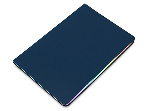 Блокнот А5 в гибкой обложке Fellini с голографическим срезом, темно-синий