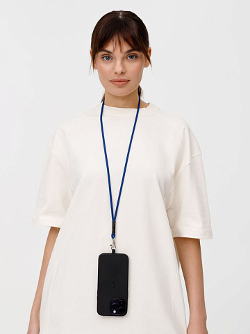 Шнурок для бейджа Tube Metal, синий - рис 7.