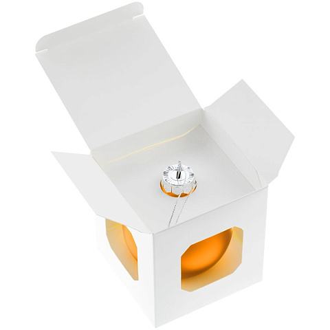 Елочный шар Finery Matt, 8 см, матовый оранжевый - рис 4.