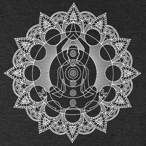 Футболка женская Chakraday, черный меланж - рис 4.