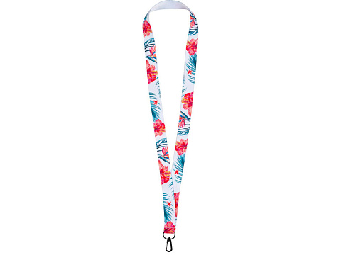 Ланъярд 2 см под сублимацию с трендовым карабином, черный - рис 2.