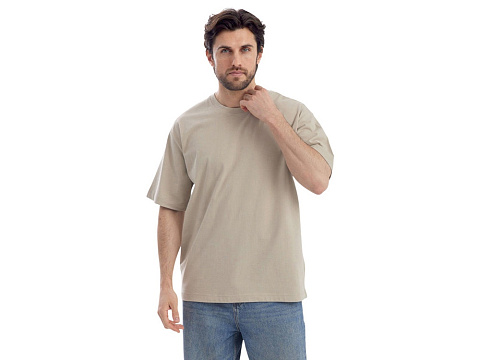 Футболка Kyoto из джерси 180 г/м2 с пич отделкой, унисекс, оливковый - рис 3.