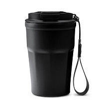 Термокружка KEURY из нержавеющей стали с двойными стенками и ручкой с керамической слоем, черный