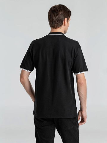 Рубашка поло мужская с контрастной отделкой Practice 270 черная - рис 7.