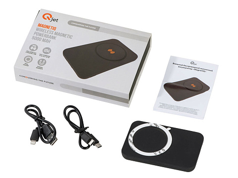 Магнитный беспроводной внешний аккумулятор MagnetIQ, 5000 mah, 10 W, серый Cool gray 7C - рис 19.