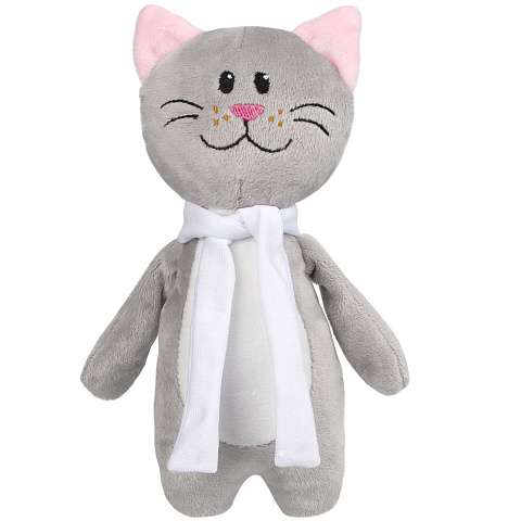 Мягкая игрушка Beastie Toys, котик с белым шарфом - рис 2.