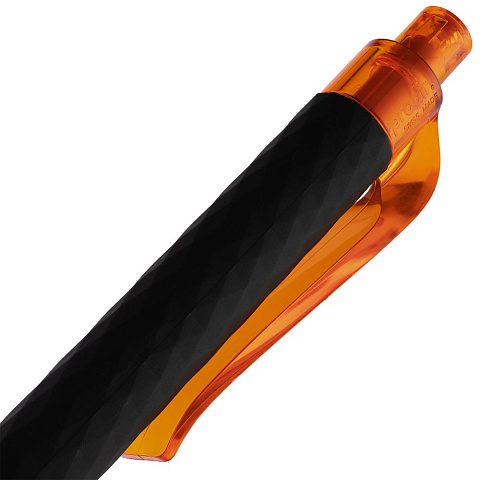 Ручка шариковая Prodir QS01 PRT-P Soft Touch, черная с оранжевым - рис 7.