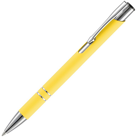 Ручка шариковая Keskus Soft Touch, желтая - рис 2.