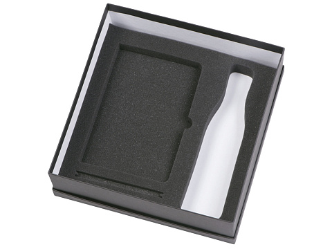 Подарочный набор с блокнотом С2, металлической ручкой и термобутылкой, красный - рис 3.