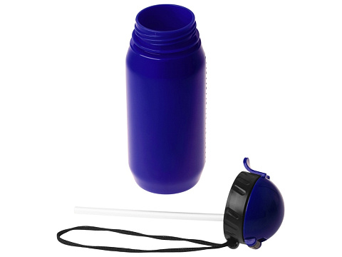 Бутылка для воды с трубочкой Little, 400 мл, синий - рис 5.