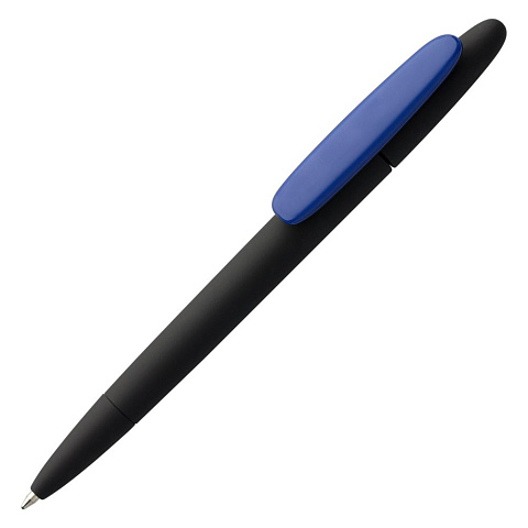 Ручка шариковая Prodir DS5 TRR-P Soft Touch, черная с синим - рис 2.
