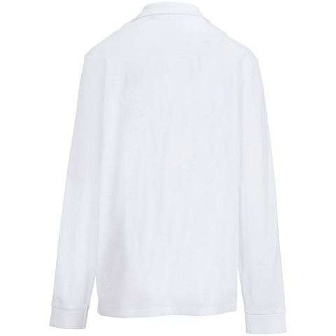 Рубашка поло унисекс с длинным рукавом Pacific LSL, белая - рис 3.