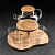 Чайный набор на 5 персон с деревянной подставкой - миниатюра
