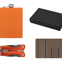 Набор с мультитулом и фляжкой Путешественник 2.0., оранжевый