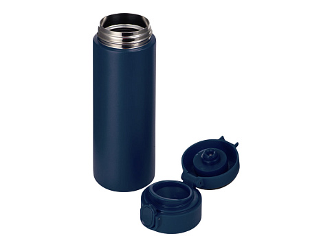 Вакуумная термокружка Waterline с медной изоляцией Bravo, 400 мл, тубус, темно-синий - рис 3.