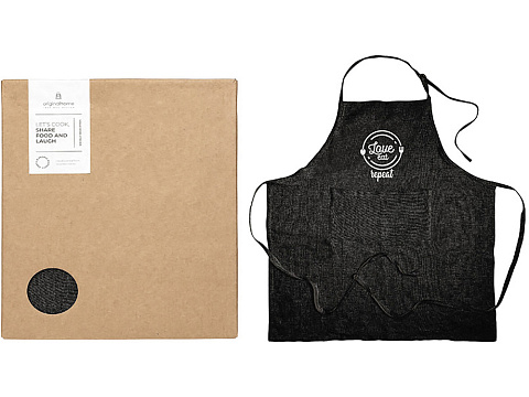 Originalhome фартук из переработанных материалов - сплошной черный - рис 4.