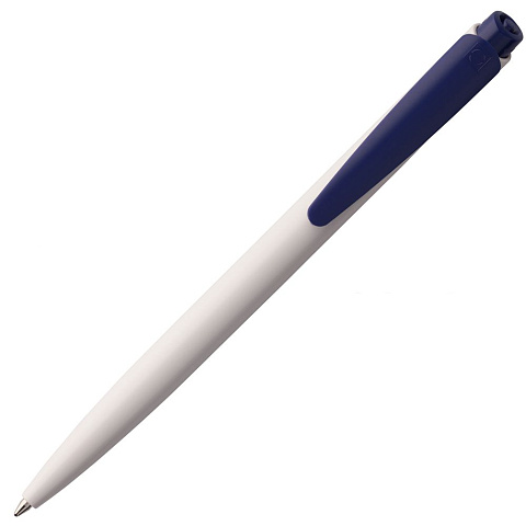 Ручка шариковая Senator Dart Polished, бело-синяя - рис 4.