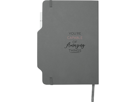 Nexus блокнот формата А5 в твердой обложке с ручкой и карандашом - Серый - рис 6.