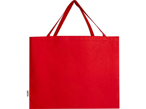 Odessa большая эко-сумка из переработанного хлопка, сертифицированного согласно GRS, плотностью 220 г/м² - Красный - рис 3.