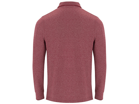 Рубашка поло Dylan мужская с длинным рукавом, меланжевый гранатовый - рис 2.