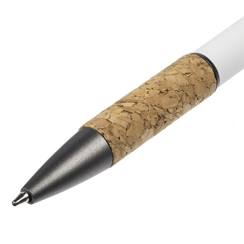 Ручка шариковая Cork, белая - рис 5.