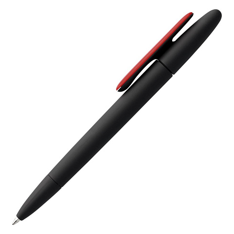 Ручка шариковая Prodir DS5 TRR-P Soft Touch, черная с красным - рис 3.