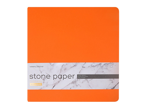 Еженедельник с каменной бумагой А5+ Carrara, оранжевый - рис 2.