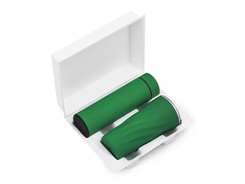 Подарочный набор FAMILY с термосом и термокружкой, зеленый - рис 2.