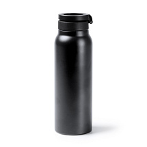 Термобутылка Хэйду с двойными стенками и корпусом из переработанной нержавеющей стали, черный