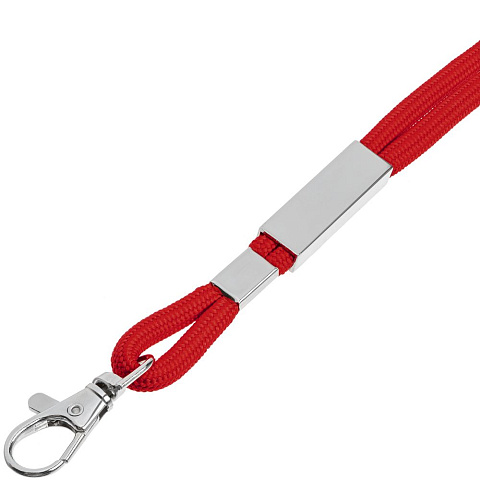 Шнурок для бейджа Tube Metal, красный - рис 4.