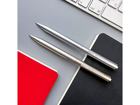 Ручка металлическая шариковая Bergamo, шампань - рис 5.