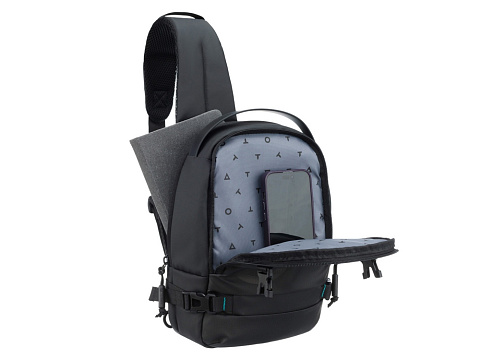 Рюкзак на одно плечо TORBER Xtreme, чёрный, 20 х 8 х 31 см, 5л - рис 5.