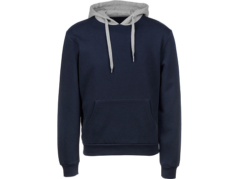 Толстовка с капюшоном Amsterdam мужская, темно-синий/серый меланж - рис 2.