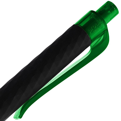 Ручка шариковая Prodir QS01 PRT-P Soft Touch, черная с зеленым - рис 7.