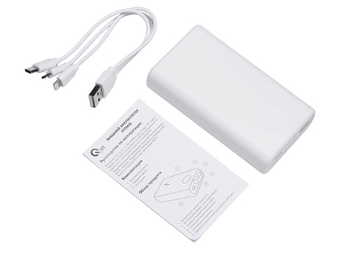 Внешний беспроводной аккумулятор 2-в-1 с функцией зарядки Apple Watch, QC/PD AtomIQ, 10000 мАч, белый - рис 6.