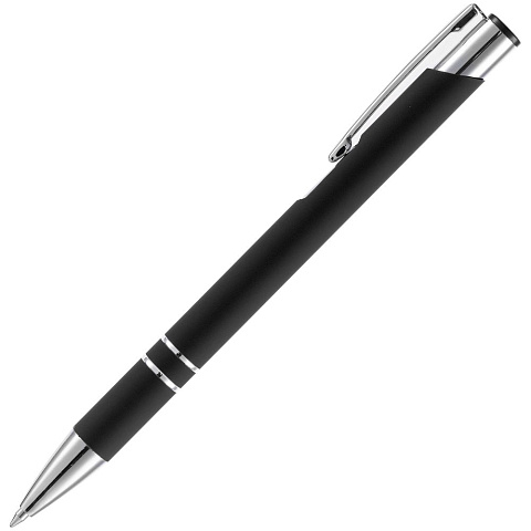 Ручка шариковая Keskus Soft Touch, черная - рис 3.