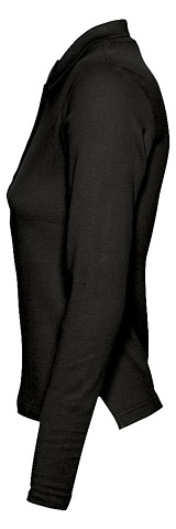 Рубашка поло женская с длинным рукавом Podium 210 черная - рис 4.