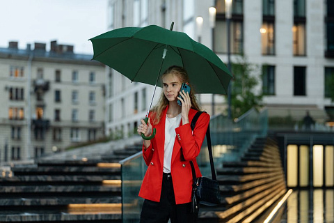 Зонт-трость Promo, темно-зеленый - рис 6.