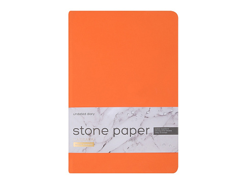 Ежедневник с каменной бумагой недатированный А5 Carrara, оранжевый - рис 2.