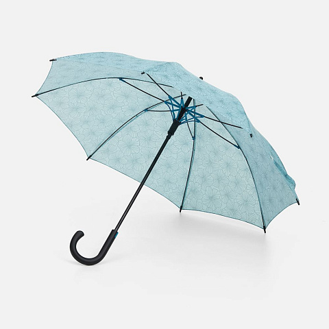 Зонт-трость Undercolor с полной запечаткой на заказ, с бирюзовыми спицами - рис 2.